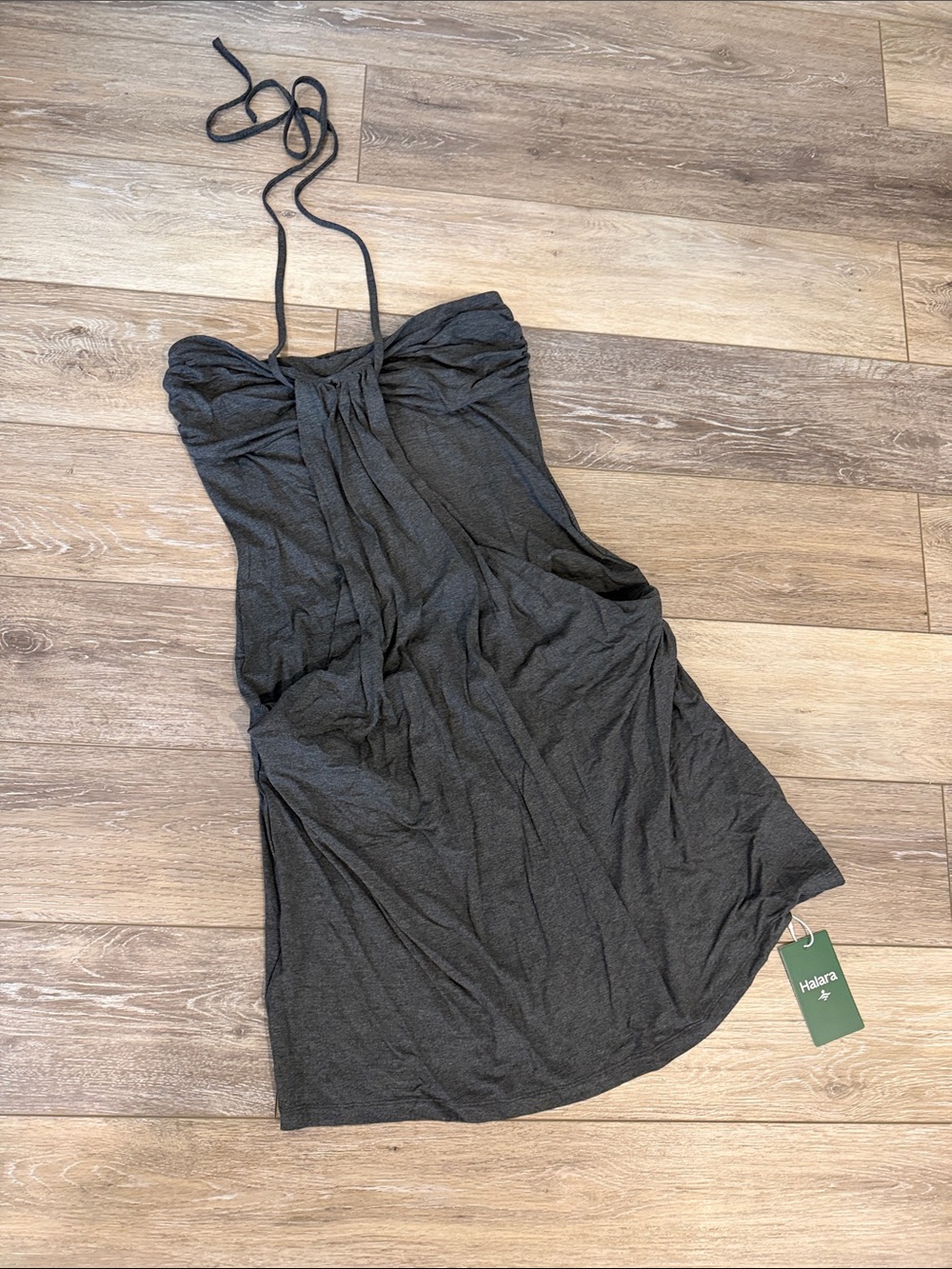 HALARA Charcoal Strapless Tie Dress